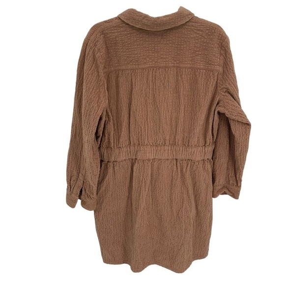 J. Crew Zip-Front Cinched Dress Corduroy Tan Sz 18 Women’s Long Sleeves - Picture 2 of 11
